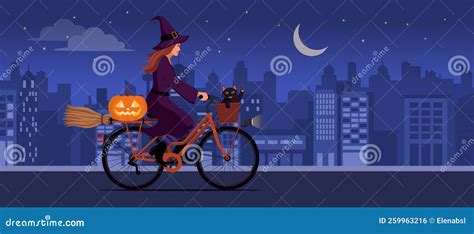 Witch riding a bike